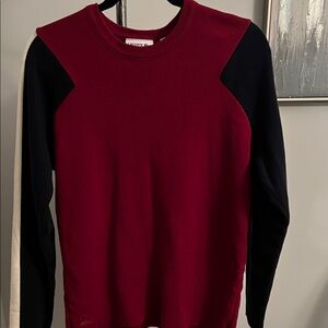 Lacoste Burgundy and Black Crewneck Sweater